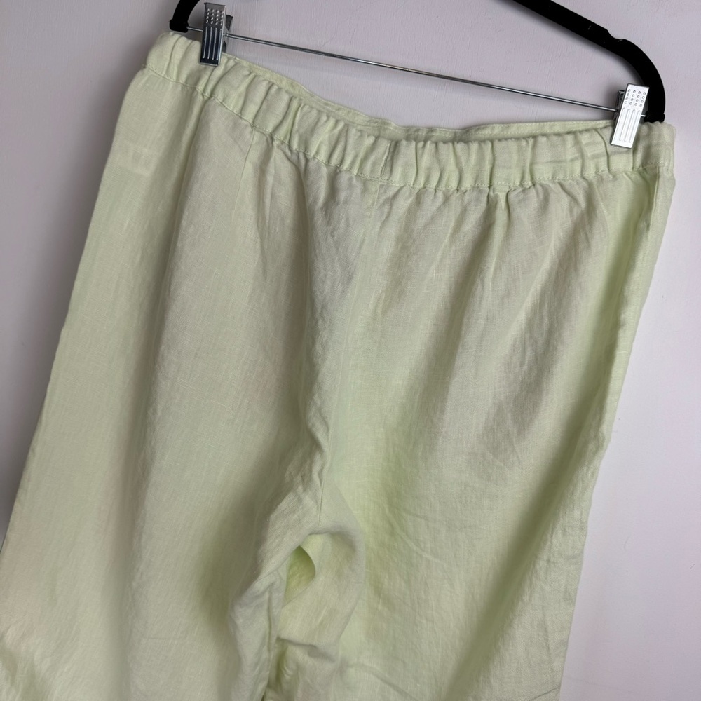 NWT J.Jill Love Linen Relaxed Pants Sz Large Lemon Lime Cuffed Hem - Picture 9 of 13